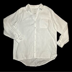 Joie 100% Linen V Neck Button Up Tunic Size Large